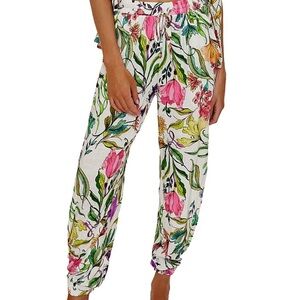 PQ Swim Ivy Floral Slit Leg Cover Up Beach Jogger Pants M/L Joggers